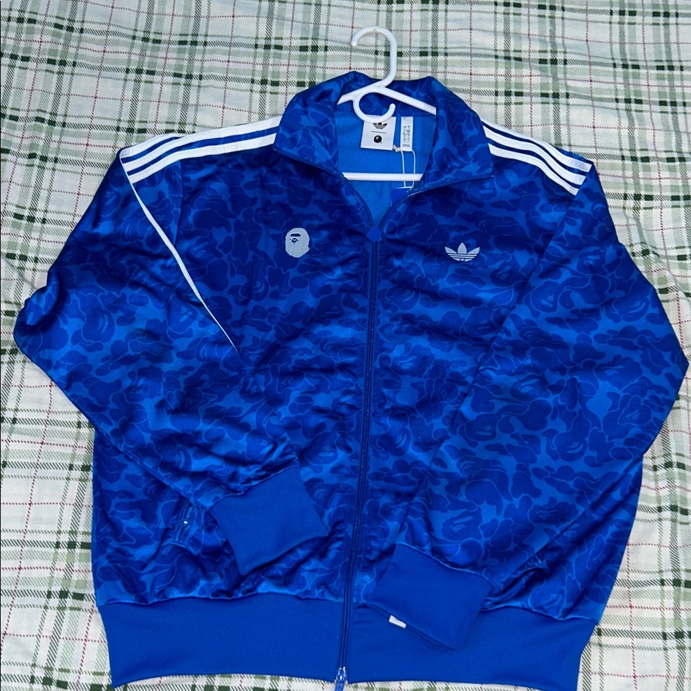 Adidas Blue Patterned Bomber Jacket